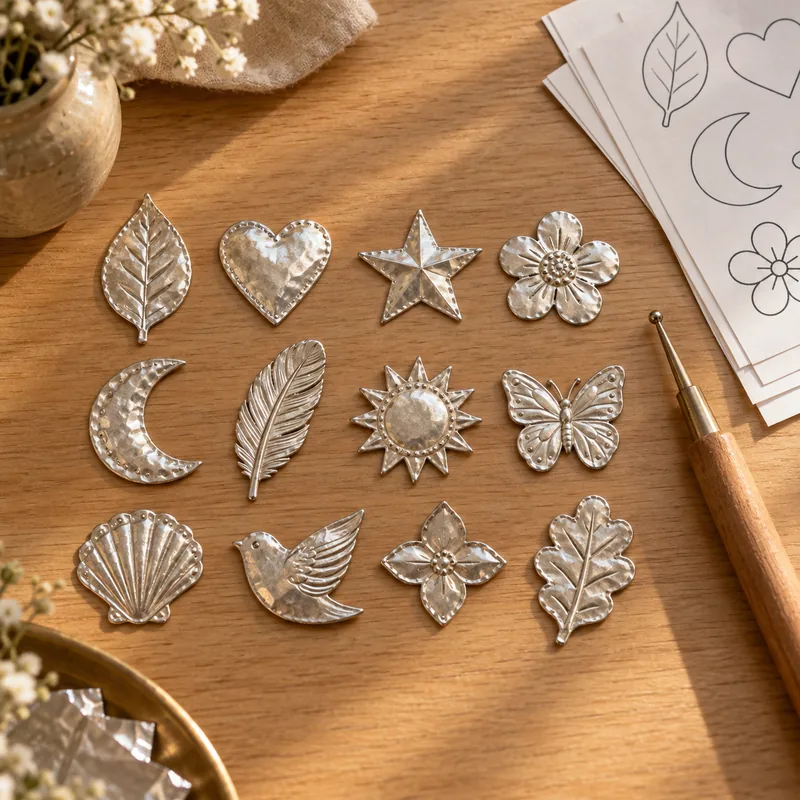 Twelve simple finished metal pieces for beginners