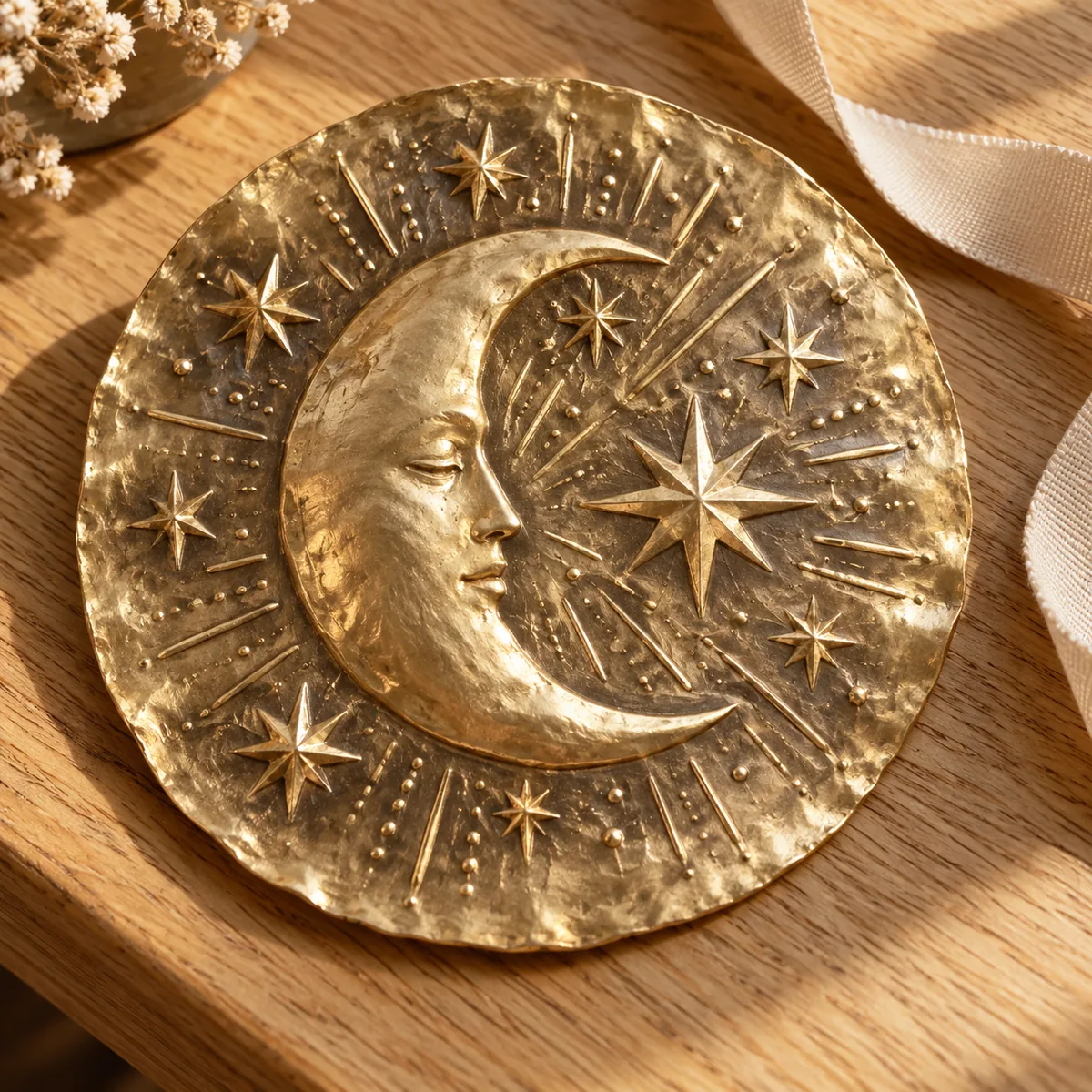 Celestial metal relief piece