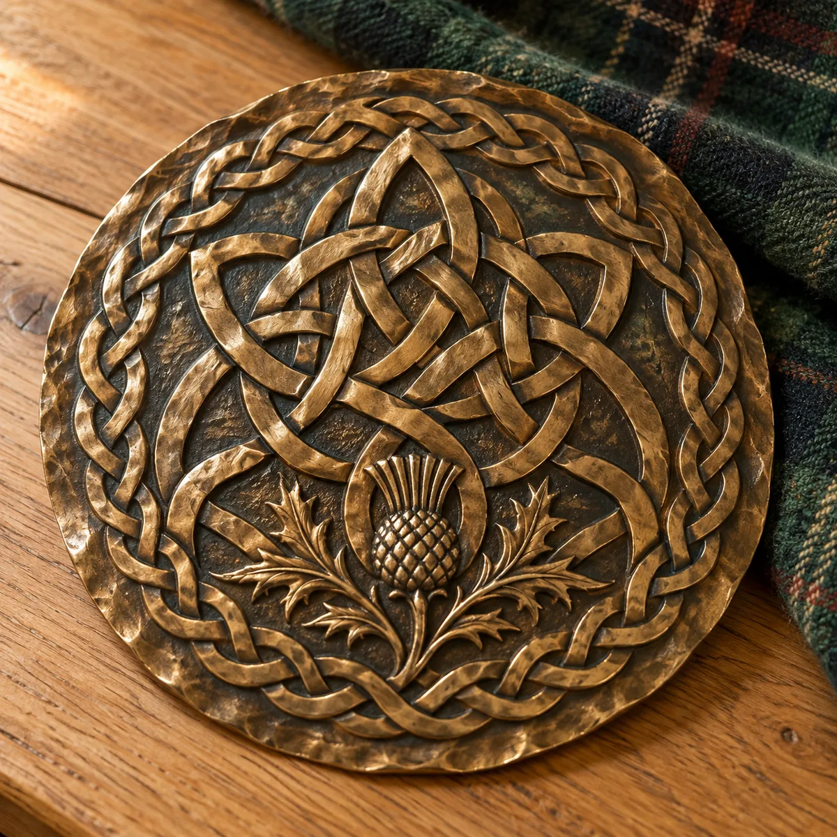 Celtic knot metal relief piece