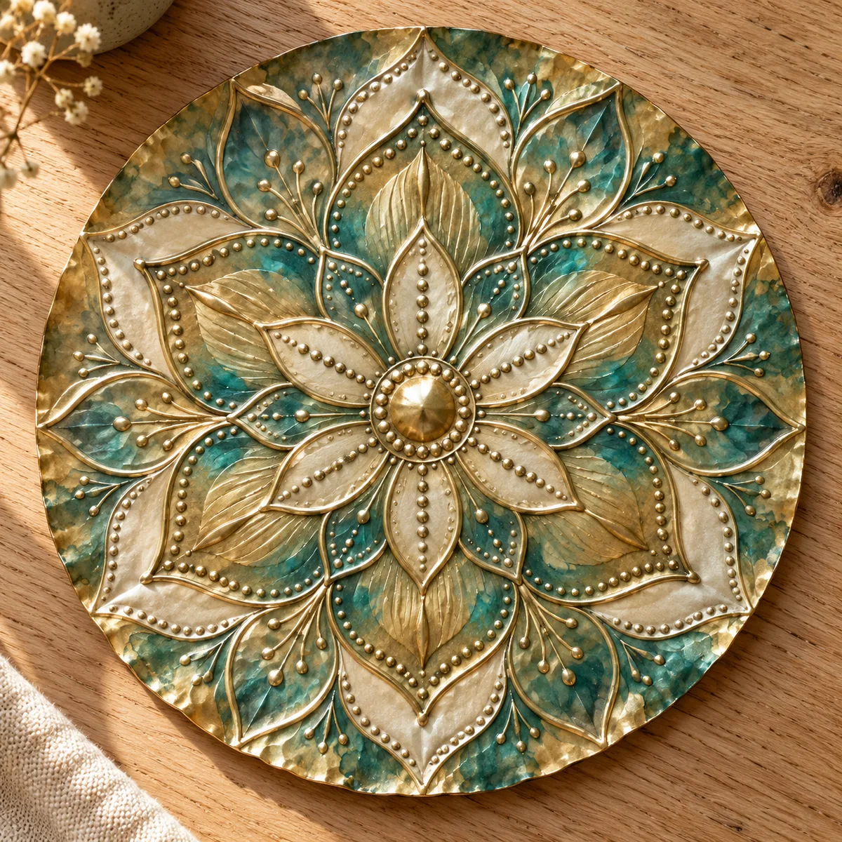 Mandala metal relief piece