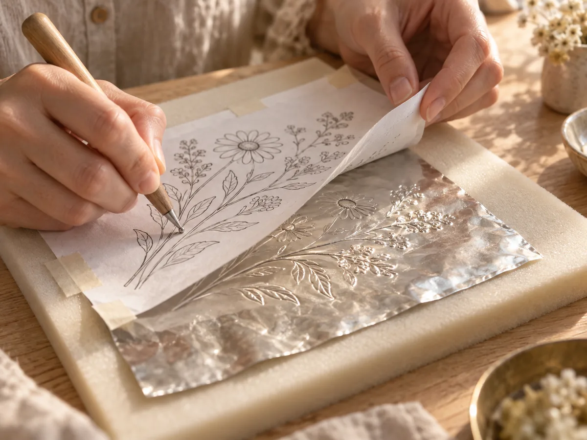 Tracing the pattern onto the metal sheet